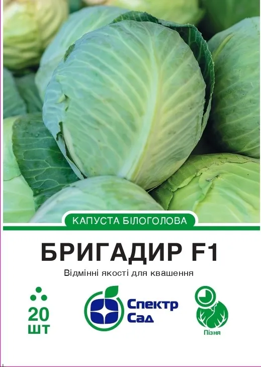 Білоголова капуста Бригадир F1, 20 шт