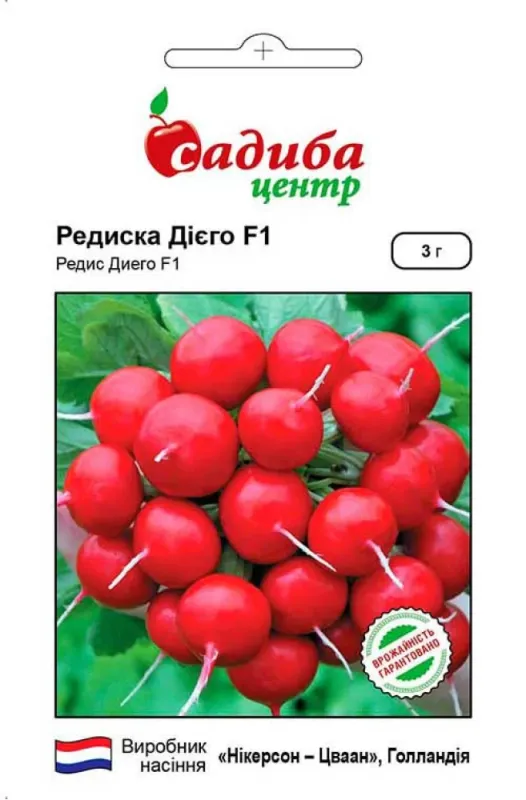 Редиска Дієго F1, 3 г садиба